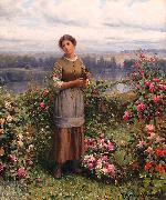 Daniel Ridgeway Knight Julia Gathering Roses Spain oil painting artist